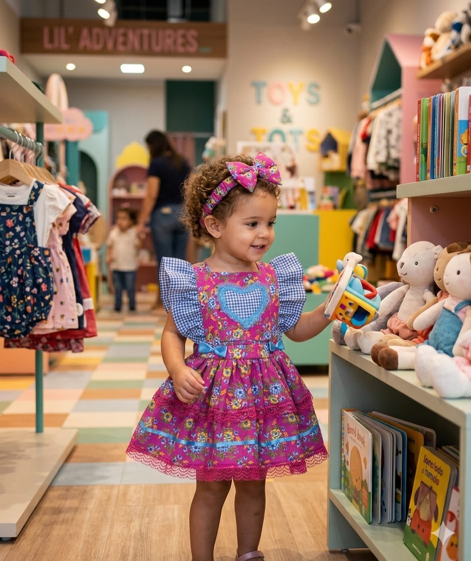 Romper Junino Floral Bebê Menina - Imagem 3