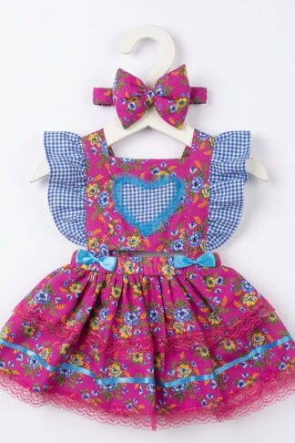 Romper Junino Floral Bebê Menina