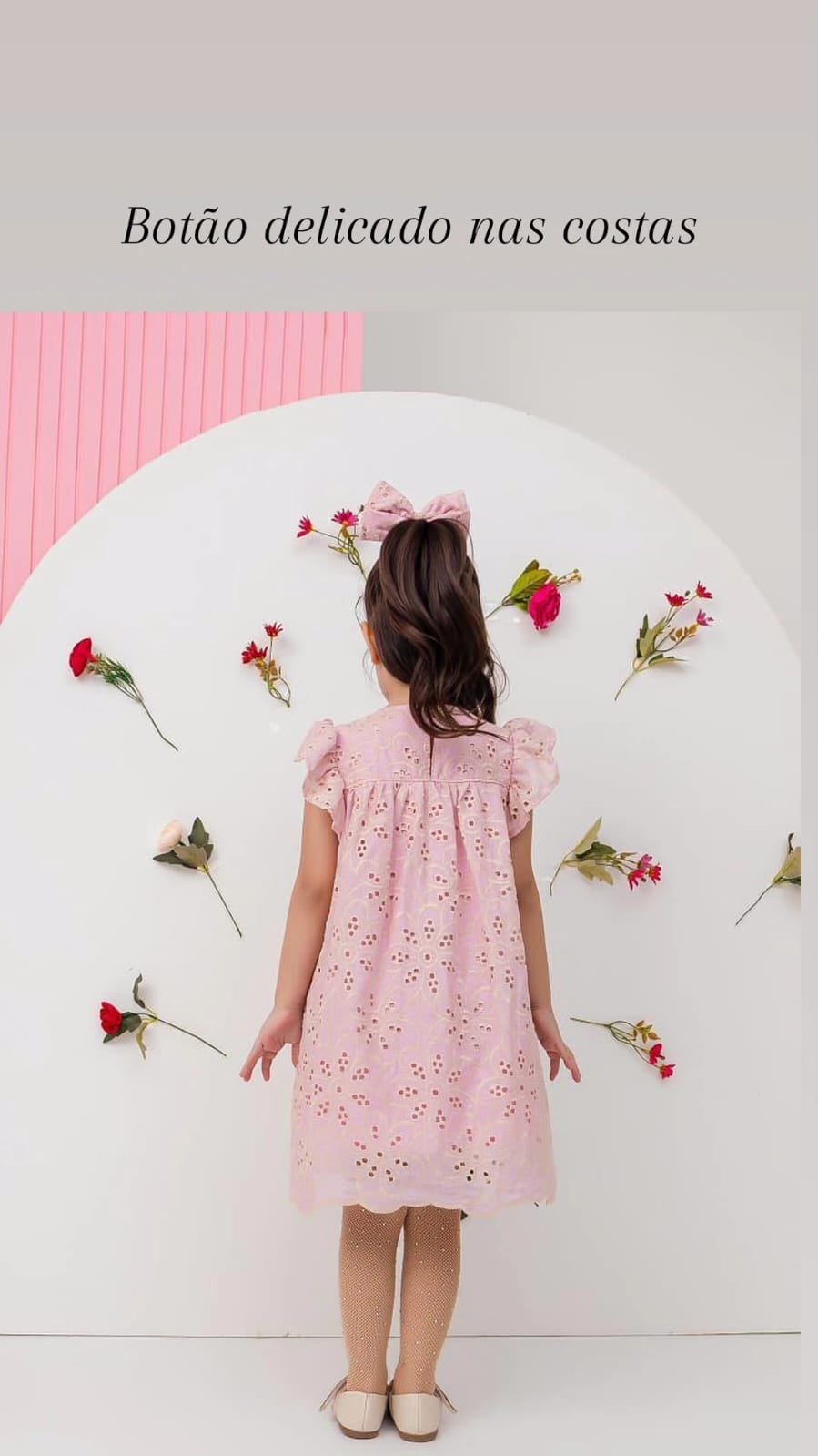 Vestido infantil Laíse bordado de luxo verde água renda lasie - Imagem 6