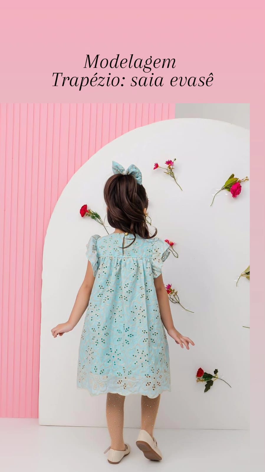 Vestido infantil Laíse bordado de luxo verde água renda lasie - Imagem 4