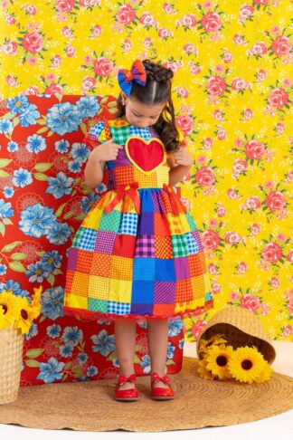 Vestido Junino Coração Infantil